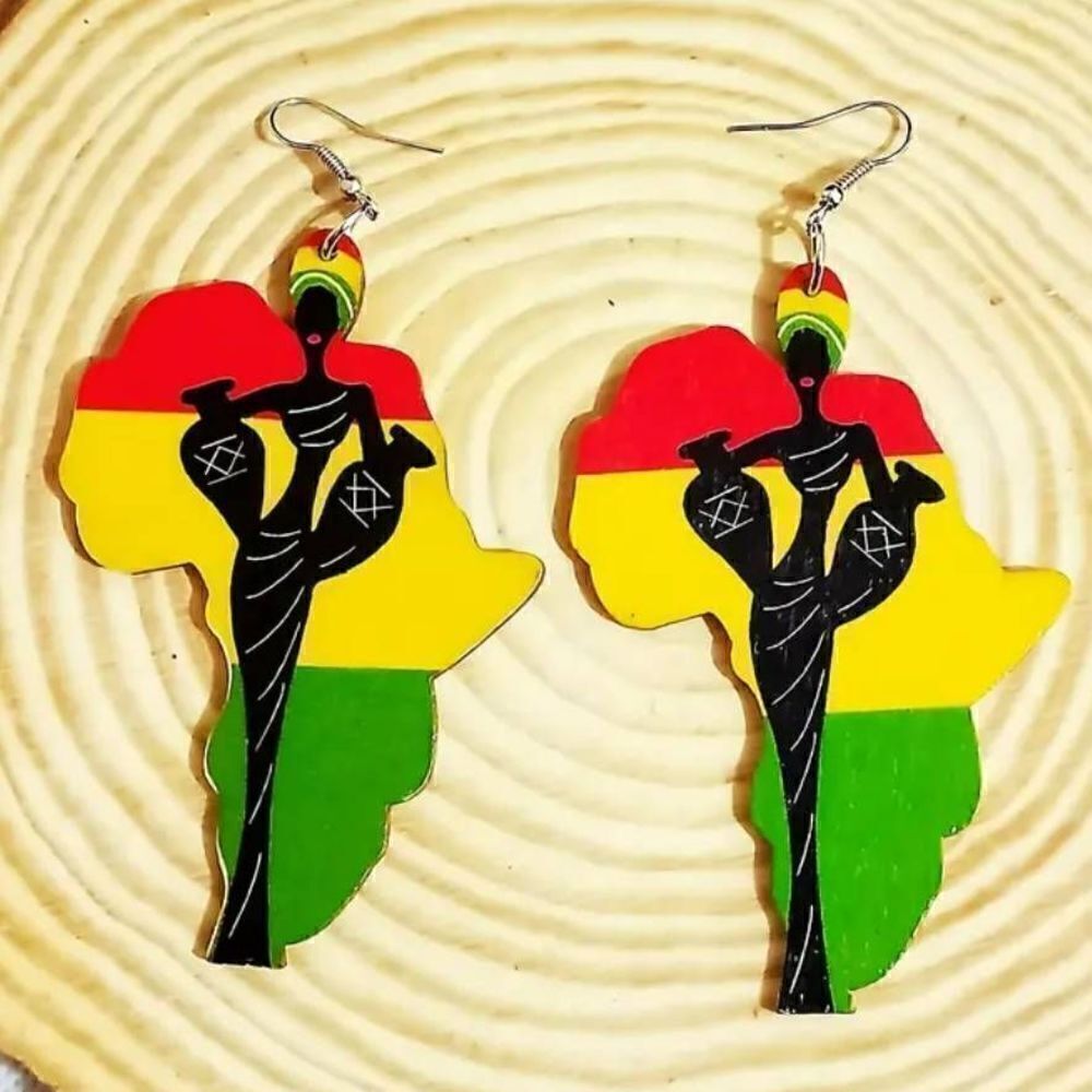 African Beauty Africa Map Dangle Earrings